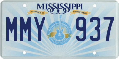 MS license plate MMY937