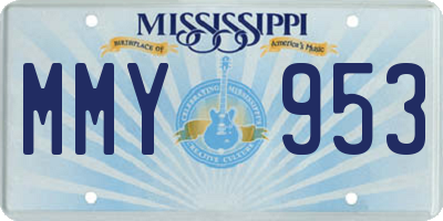 MS license plate MMY953