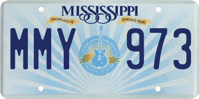 MS license plate MMY973