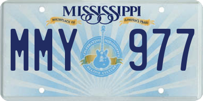 MS license plate MMY977