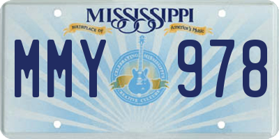 MS license plate MMY978