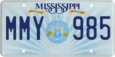 MS license plate MMY985