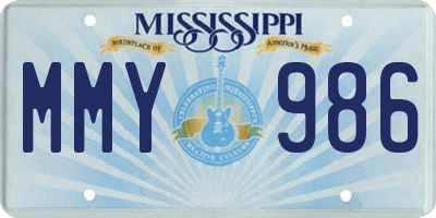MS license plate MMY986