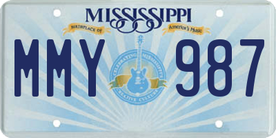 MS license plate MMY987