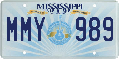 MS license plate MMY989