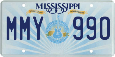 MS license plate MMY990