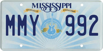 MS license plate MMY992