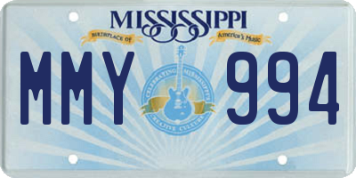 MS license plate MMY994