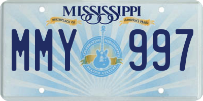 MS license plate MMY997
