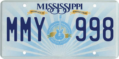MS license plate MMY998