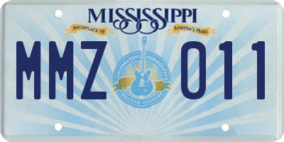 MS license plate MMZ011