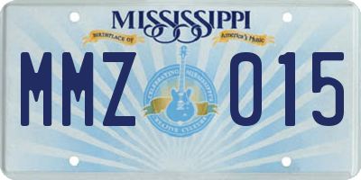 MS license plate MMZ015