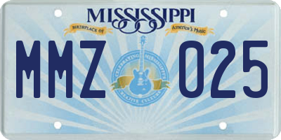 MS license plate MMZ025
