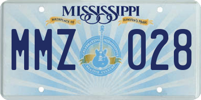 MS license plate MMZ028