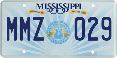 MS license plate MMZ029