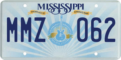 MS license plate MMZ062