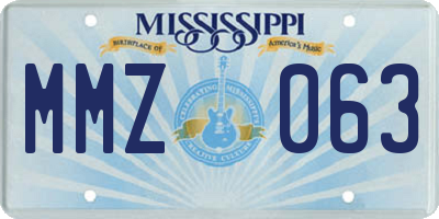 MS license plate MMZ063