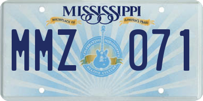 MS license plate MMZ071