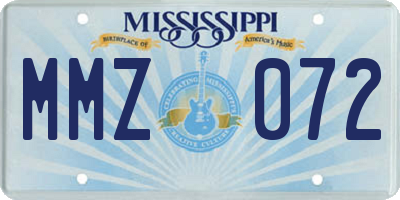 MS license plate MMZ072