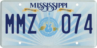 MS license plate MMZ074