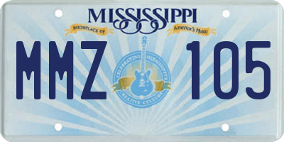 MS license plate MMZ105