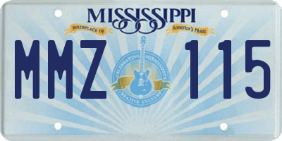MS license plate MMZ115
