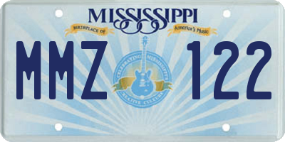 MS license plate MMZ122