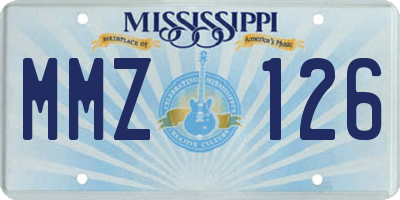 MS license plate MMZ126