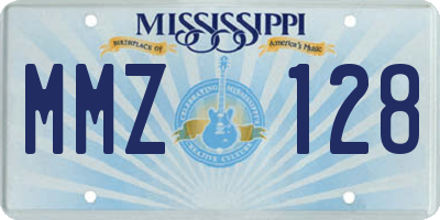 MS license plate MMZ128