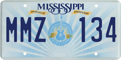 MS license plate MMZ134