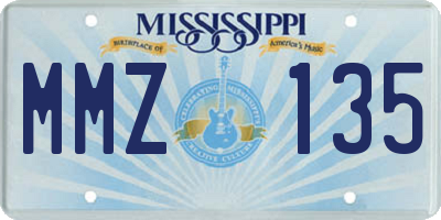 MS license plate MMZ135