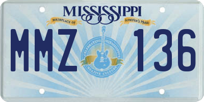 MS license plate MMZ136