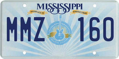 MS license plate MMZ160