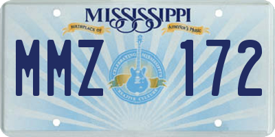MS license plate MMZ172