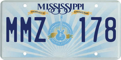 MS license plate MMZ178