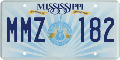MS license plate MMZ182