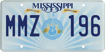MS license plate MMZ196