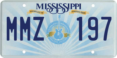 MS license plate MMZ197