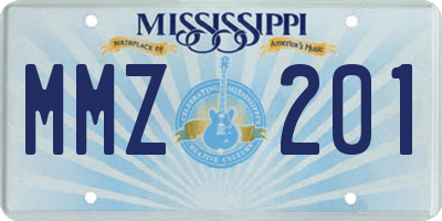 MS license plate MMZ201
