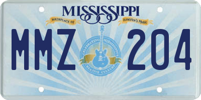 MS license plate MMZ204