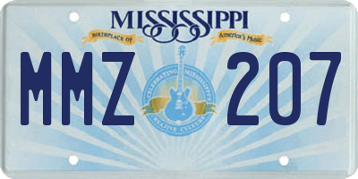 MS license plate MMZ207