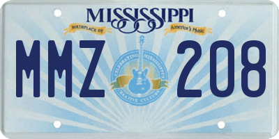 MS license plate MMZ208