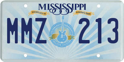 MS license plate MMZ213