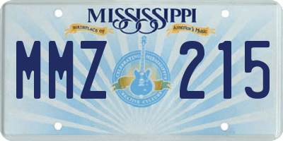 MS license plate MMZ215