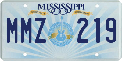 MS license plate MMZ219