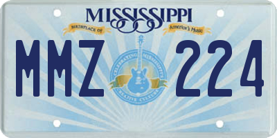 MS license plate MMZ224