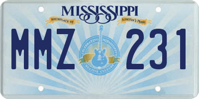 MS license plate MMZ231