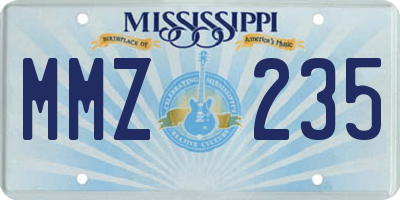 MS license plate MMZ235