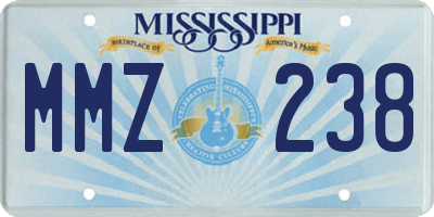 MS license plate MMZ238