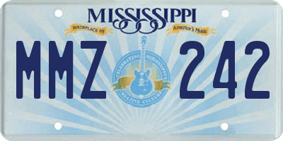 MS license plate MMZ242